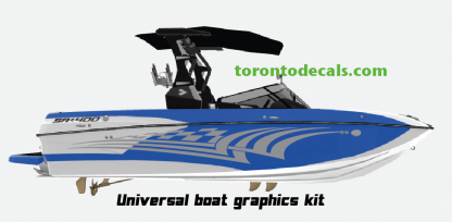 set of 2 graphics for skiboats